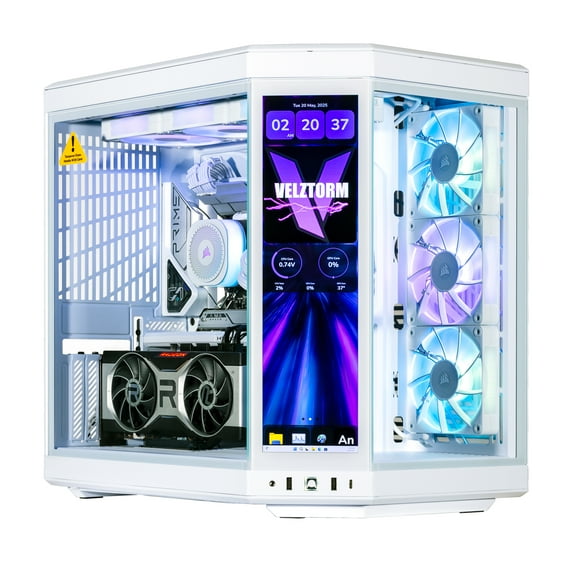 Velztorm LCD Praetix Custom Built Y70 Touch Gaming Desktop PC (Intel i9-14900K 2.40GHz, RX 6900 XT, 16GB DDR5, 1TB PCIe SSD + 1TB HDD (3.5), Wifi, USB 3.2, HDMI, Bluetooth, Win 10 Home)