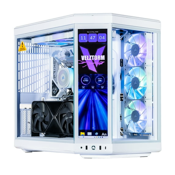 Velztorm LCD Praetix Gaming Desktop PC (14th Gen Intel i9-14900K 2.40GHz, GeForce RTX 3070 8GB, 32GB DDR5, 2TB PCIe NVMe SSD + 6TB HDD, 360mm AIO, 1000W PSU, RGB Fans, WiFi 6E, Win 11 Pro) VELZ0091