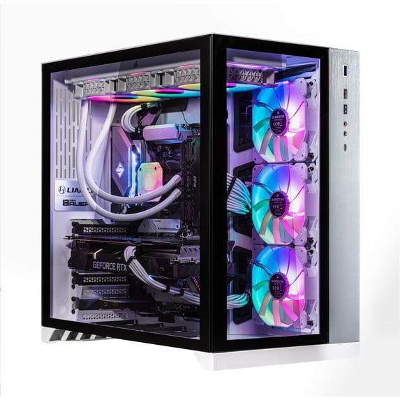 Velztorm Lux CTO Gaming Desktop PC Liquid-Cooled (AMD Ryzen 9 5950X 16-Core, GeForce RTX 3050 8GB, 16GB DDR4, 4TB PCIe SSD, AC WiFi, 360mm AIO, RGB Fans, 1000W PSU, Win 10 Pro)