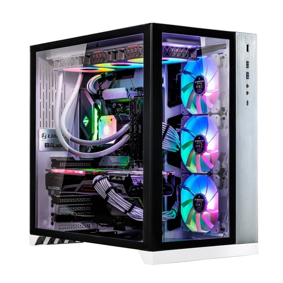 Velztorm Lux Gaming Desktop PC (AMD Ryzen 9 5950X, Radeon RX 9070 XT, 64GB DDR4, 2TB PCIe SSD + 6TB HDD, 360mm AIO, 1000W PSU, RJ-45, 1 Display Port, HDMI, Win 11 Home)