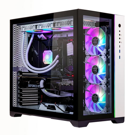 Velztorm Meridux CTO Desktop Liquid-Cooled 12th Gen (Intel i7-12700K 12-Core, RTX 3080 10GB, RGB Fans, 850W PSU, 64GB DDR5 4800MHz RAM, 128GB m.2 SATA SSD+2TB HDD,WiFi 6, BT 5.2, White, Win 10 Home)
