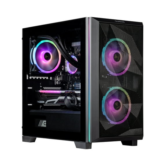 Velztorm Mini Pilum CTO Gaming Desktop PC (AMD Ryzen 7 - 5700X 8-Core, Radeon RX 6600 XT, 32GB DDR4, 1TB PCIe SSD + 2TB HDD (3.5), 120mm AIO, RGB Fans, 750W PSU, WiFi 5, Win11Pro) VELZ0058