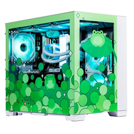 Velztorm Minty Frog Custom Built Gaming Desktop PC (AMD Ryzen 7 5700X 8-Core, 64GB RAM, 4TB PCIe SSD + 3TB HDD (3.5), Radeon RX 6700 XT, Wifi, Bluetooth, HDMI, USB 3.2, Display Port, Win 11 Pro)