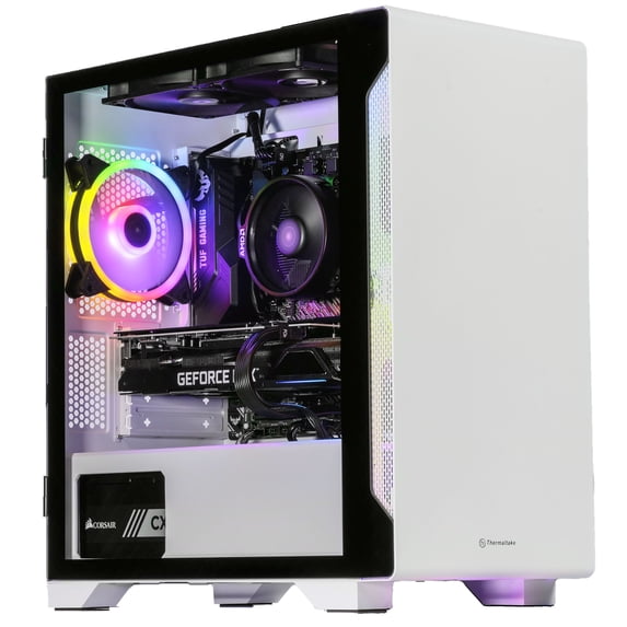 Velztorm Nix Custom Built Gaming Desktop PC Snow White (AMD Ryzen 5 5600X 6-Core, 16GB RAM, 1TB PCIe SSD + 2TB HDD (3.5), NVIDIA GeForce RTX 3080 Ti, 1xUSB 3.2, 3xUSB 3.0, 1xHDMI, Win 10 Home)