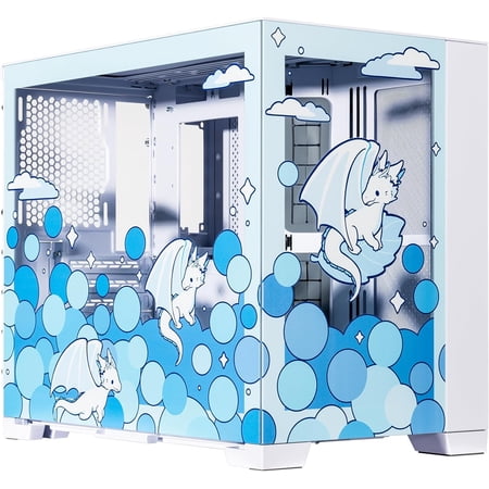 Velztorm O11D MINI-S Tempered Glass O11 Dynamic Mini Blue Gaming Computer Case, Blue