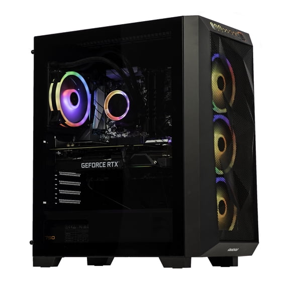 Velztorm Pilum CTO Gaming Desktop PC Liquid-Cooled (AMD Ryzen 7-3700X 8-Core, 64GB DDR4, 2TB PCIe SSD, GeForce GTX 1650 4GB, 120mm AIO, RGB Fans, 750W PSU, WiFi-N, Win10P)
