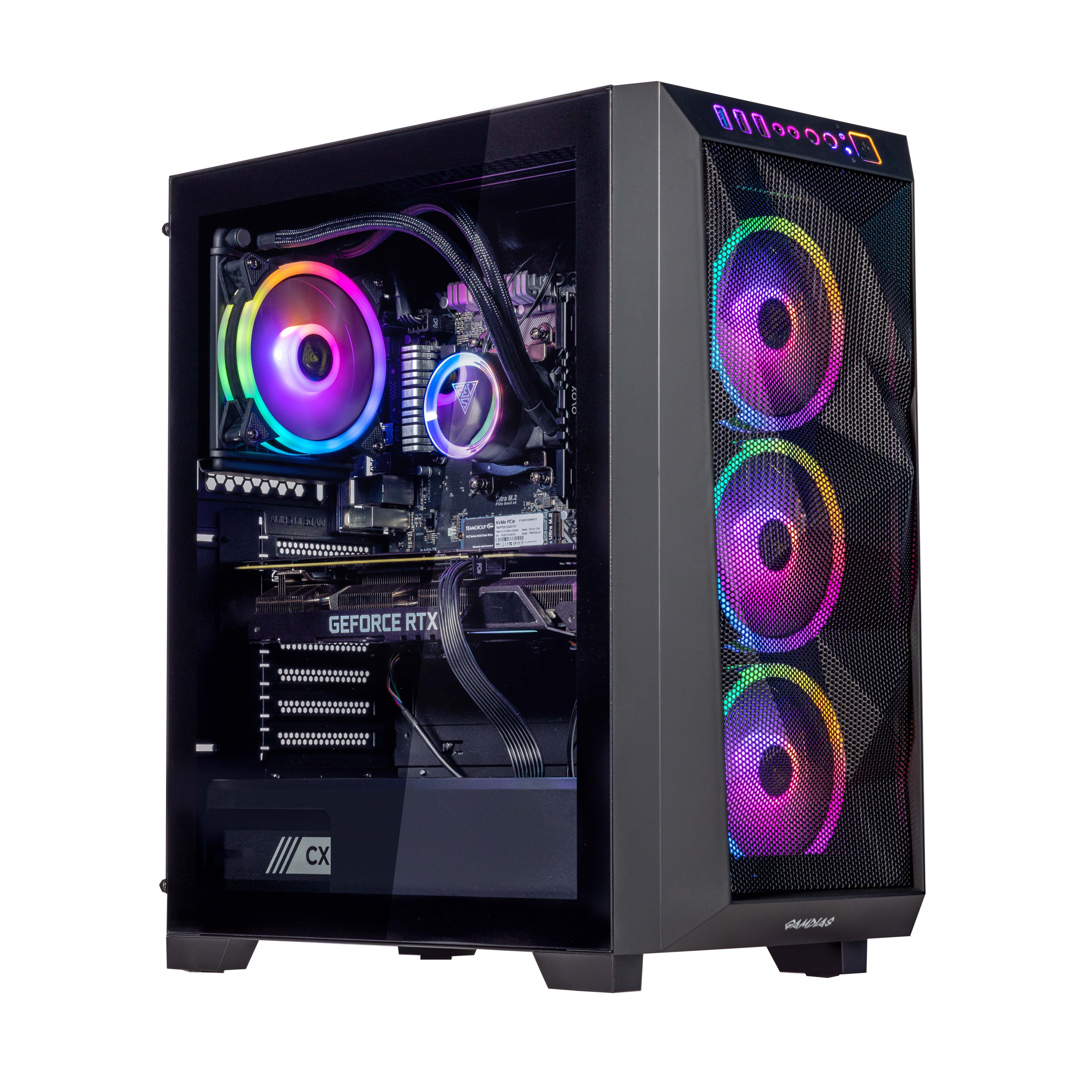 Velztorm Pilum Gaming Desktop PC (AMD Ryzen 7 - 3700X 8-Core, GeForce RTX 3050, 64GB RAM, 8TB PCIe SSD, HDMI, Display Port, Win 10 Home)