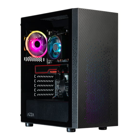 Velztorm Sivet Custom Built Gaming Desktop PC (AMD Ryzen 5 5600G 6-Core, Radeon RX 6600 XT, 64GB RAM, 4TB PCIe SSD, Wifi, USB 3.2, HDMI, Bluetooth, Win 11 Home)
