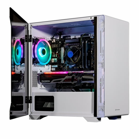 Velztorm Tempix Custom Built Gaming Desktop PC White (Intel i5-10400F 6-Core, 64GB RAM, 512GB m.2 SATA SSD + 1TB HDD (3.5), Radeon RX 6600 XT, Wifi, Bluetooth, 5xUSB 3.0, 1xHDMI, Win 10 Pro)