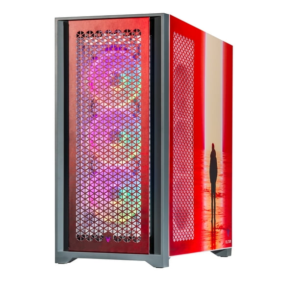 Velztorm The Wanderer Custom Art Design Gaming Desktop PC Red Edition (Intel i9-13900K, GeForce RTX 3060 12GB, 64GB DDR5, 8TB PCIe SSD, 360mm AIO, 1000W PSU, WiFi 6, Win10Home) VELZ0095