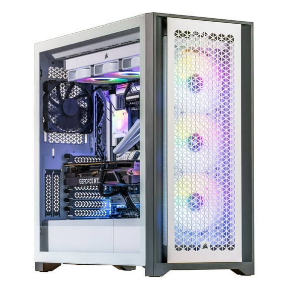 Velztorm White Aciex 3D Gaming Desktop PC (AMD Ryzen 7 7800X3D, GeForce RTX 4090 24GB, 16GB DDR5, 2TB PCIe SSD, 360mm AIO, RGB Fans, 1000W PSU, WiFi 6, Win10Pro) VELZ0078