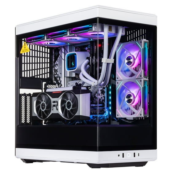 Velztorm White Braevix Custom Built Gaming Desktop PC (AMD Ryzen 9 7900X3D 12-Core, Radeon RX 6900 XT, 32GB DDR5 4800MHz RAM, 1TB PCIe SSD, Wifi, USB 3.2, HDMI, Bluetooth, Display Port, Win 11 Home)