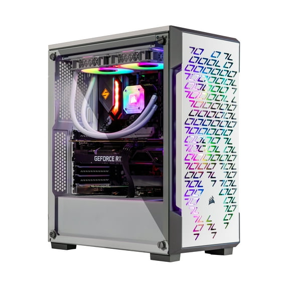 Velztorm White Ferrux Gaming Custom Desktop (AMD Ryzen 9 - 5900X 12-Core, GeForce RTX 3050, 32GB RAM, 2TB PCIe SSD, USB 3.2, HDMI, Display Port, Win 10 Pro)