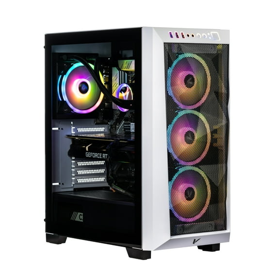 Velztorm White Pilum CTO Gaming Desktop PC Liquid-Cooled (AMD Ryzen 7 5700X 8-Core, GeForce RTX 3050 8GB, 32GB DDR4, 2TB PCIe SSD, RGB Fans, 750W PSU, AC WiFi, BT 5.0, Win10Pro)