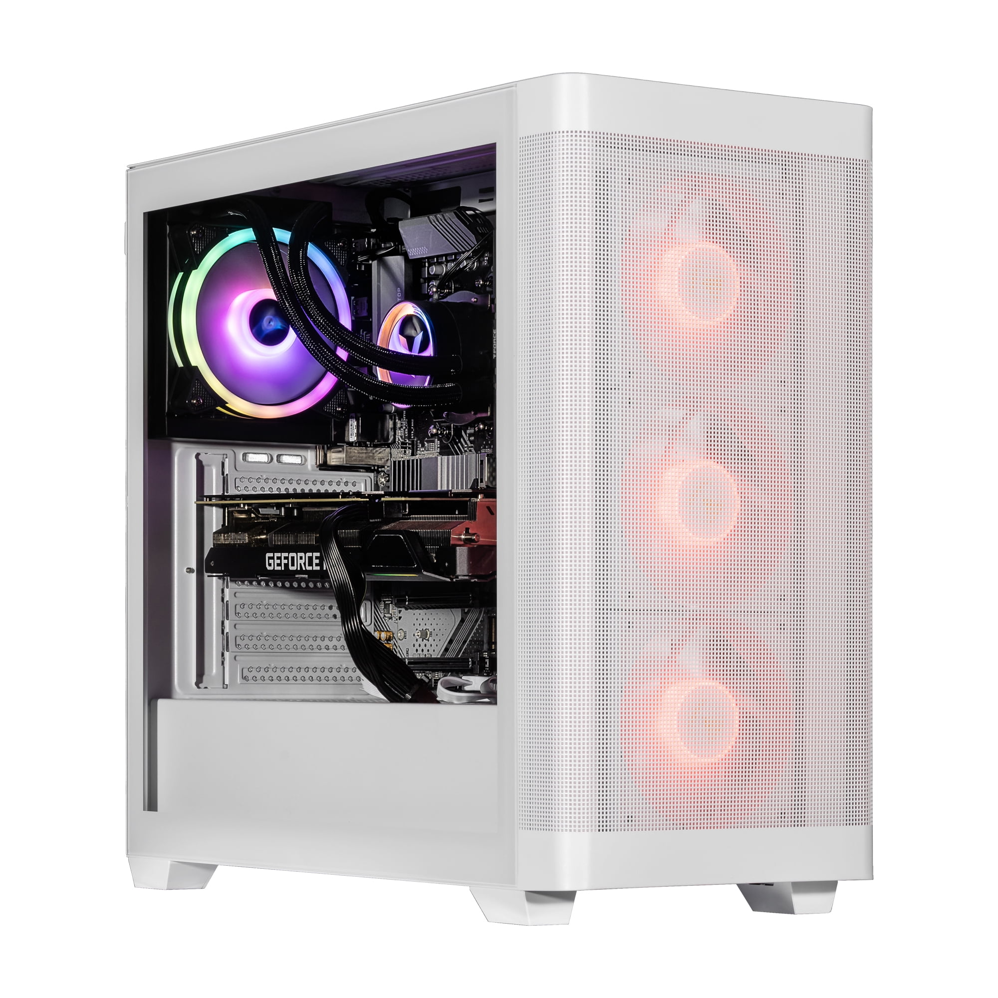 Velztorm White Pilum Custom Built Gaming Desktop PC (AMD Ryzen 7 5700X 8-Core, 16GB RAM, 1TB PCIe SSD + 1TB HDD (3.5), GeForce RTX 4060 Ti, Wifi, Bluetooth, HDMI, USB 3.2, Display Port, Win 10 Pro)