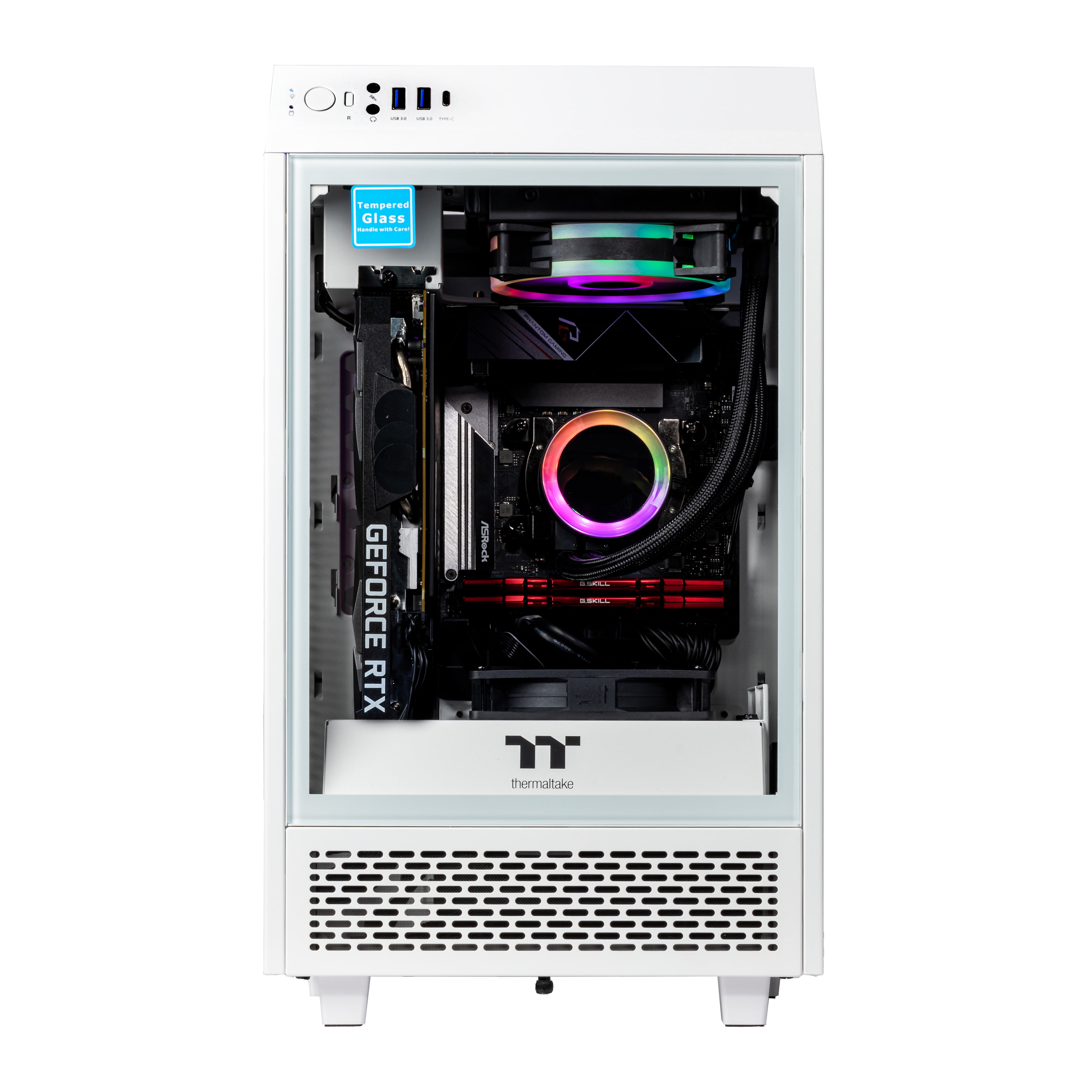 Velztorm White Vertix Gaming Custom Desktop (AMD Ryzen 9 5900X 12-Core, GeForce RTX 3050, 32GB RAM, 2x4TB PCIe SSD (8TB), Wifi, USB 3.2, HDMI, Bluetooth, Display Port, Win 10 Pro)