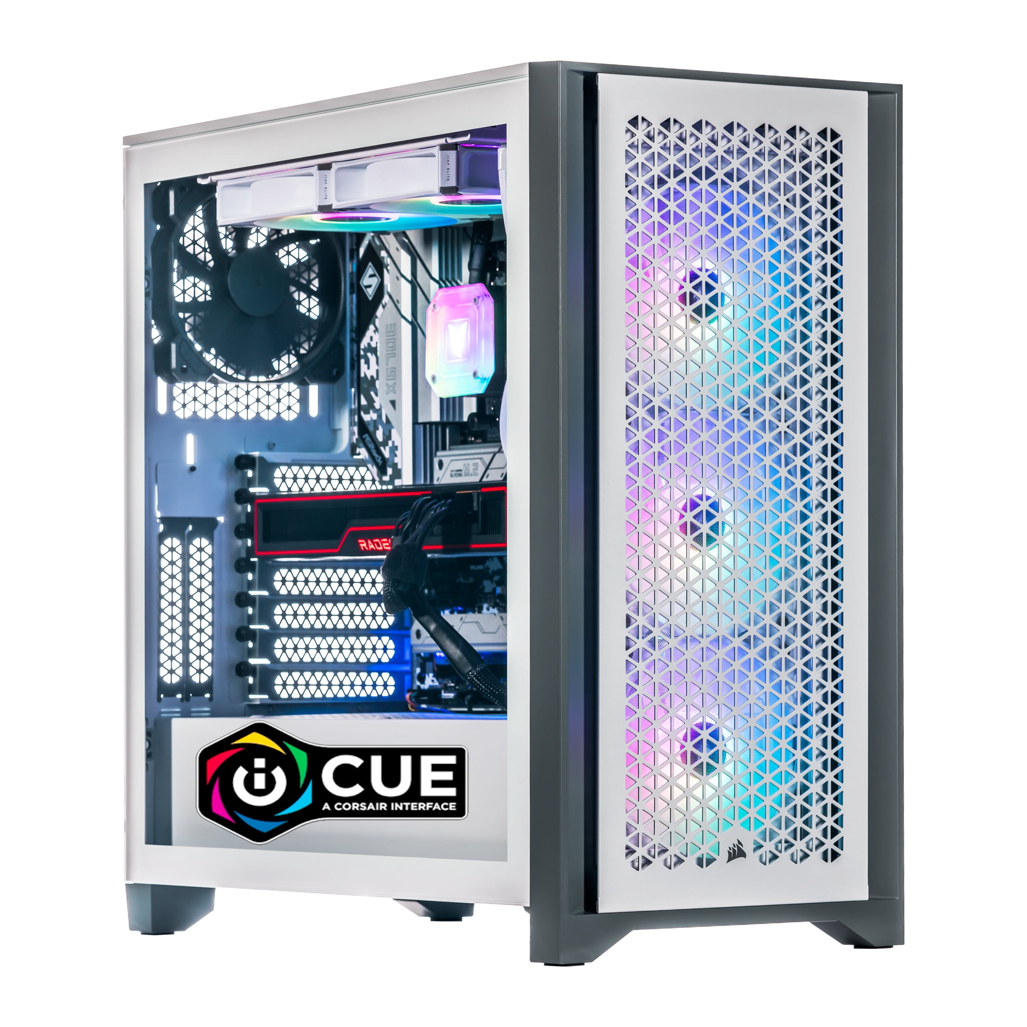 Velztorm iCUE Certified White Armix Custom Built Gaming Desktop PC (AMD ...