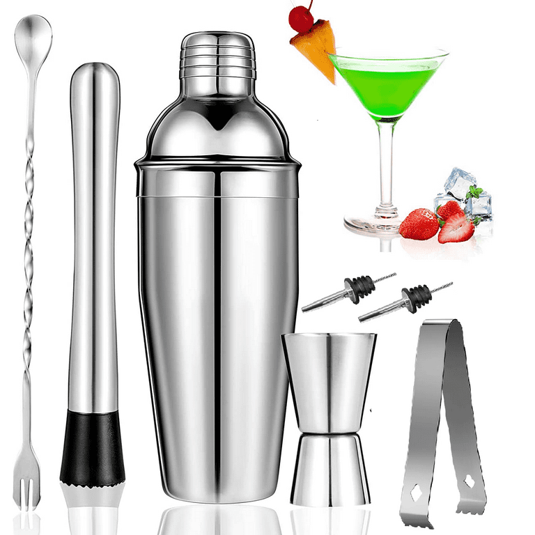 Vemingo Cocktail Shaker, 7 Pcs Cocktail Set , Bar Tool Set, In 750ML  Professional, Stainless Steel, Gift