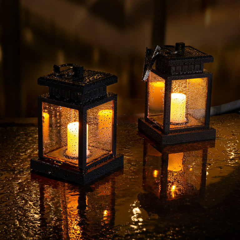Vemingo 2 Pack Solar Lanterns Outdoor Hanging, Solar Outdoor Lights with 30  LED and 1300mAh Endurance, Outdoor Lanterns Waterproof Solar Powered for  Patio, Yard, Camping, Garden Decorations 