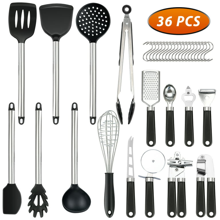 15 Pcs Heat Resistant Silicone Kitchen Utensil Set Cooking Utensils Set  With Stainless Steel Handle For Non-stick Cookware - Buy 15 Pcs Heat  Resistant Silicone Kitchen Utensil Set Cooking Utensils Set With