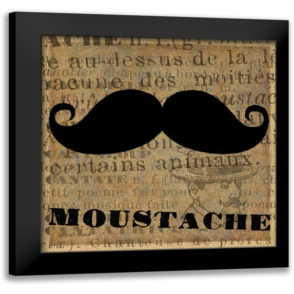 Ven Vertloh, Lisa 12x12 Black Modern Framed Museum Art Print Titled - Moustache