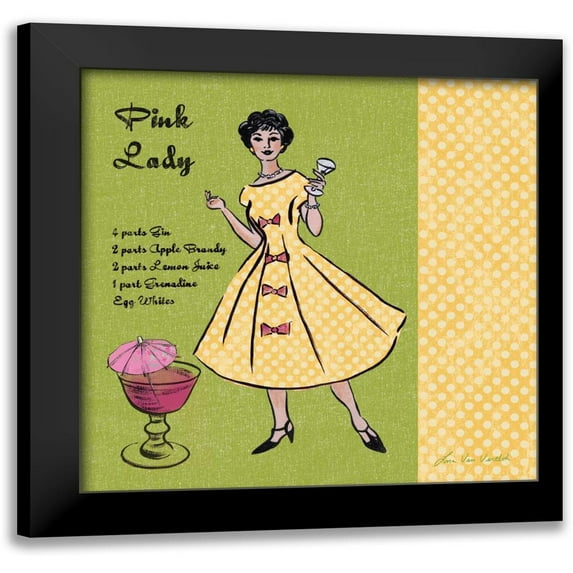 Ven Vertloh, Lisa 15x15 Black Modern Framed Museum Art Print Titled - Pink Lady