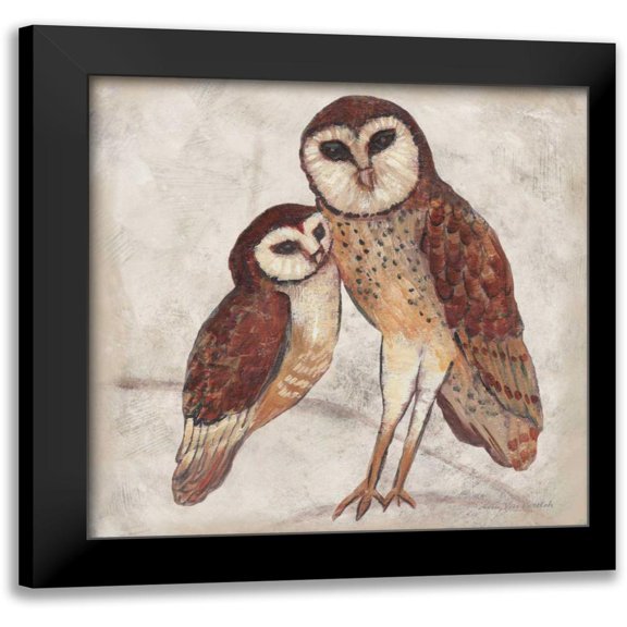 Ven Vertloh, Lisa 15x15 Black Modern Framed Museum Art Print Titled - Two Owls I