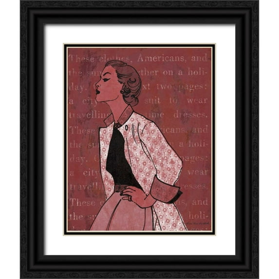 Ven Vertloh, Lisa 26x32 Black Ornate Wood Framed with Double Matting Museum Art Print Titled - Vintage Glamour II