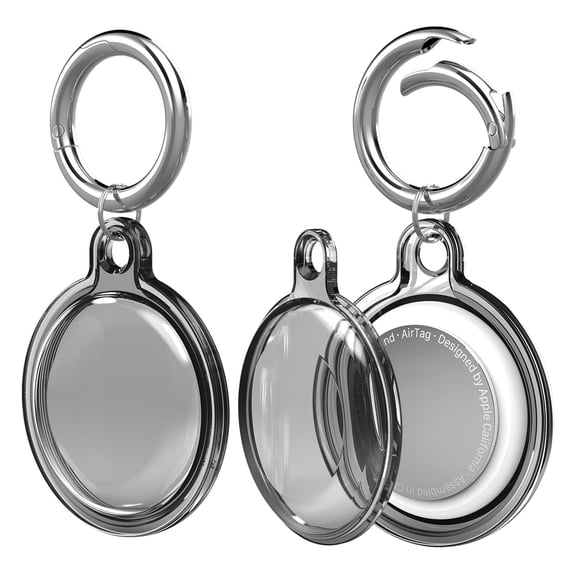 Vena 1 Pack For Apple AirTag Holder and Keyring, AirTag Keychain Holder Waterproof AirTag Case for Dog Cat Pets Collar Backpack Kids Elderly, Black