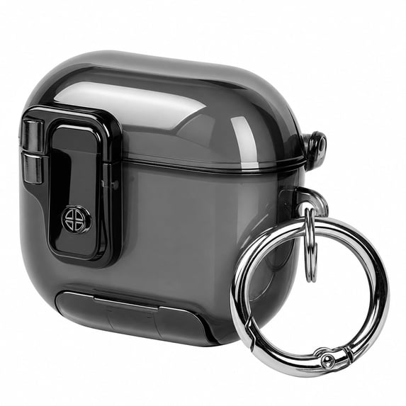 Vena for AirPods 5/4 Case Cover TPU with Lock & Phone Stand Compatible with Apple AirPods 5th/4th Gen, Supports Wireless Charging, Clear Black