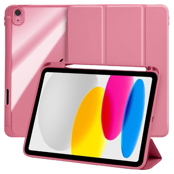 Vena For Apple iPad A16 Case Clear, iPad 10th Generation Case Trifold Stand, iPad 11th Generation Case, Slim Stand Protective Cover, Watermelon Pink