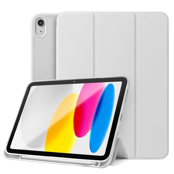 Vena For Apple iPad A16 Case, iPad 10th Generation Case Trifold Stand, iPad 11th Generation Case Pencil Holder, Slim Stand Protective Cover, Gray