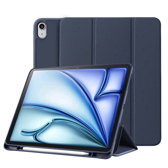Vena For Apple iPad Air 11 Inch Case with Pencil Holder, iPad Air M4 M3 M2 Case 2025, Slim Trifold Stand, iPad Air 5th Generation 4th Cover, Dark Blue