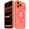 thumbnail image 1 of Vena For Apple iPhone 17 Pro Max Case Magsafe, Magnetic Ring Shockproof Translucent Back Slim Protective Phone Case, Orange, 1 of 7