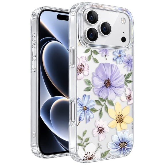 Vena For Apple iPhone 18 Pro Max/17 Pro Max Case, TPU Bump Resistant Cover, Drop Protection Slim Protective Spring Flower Phone Case, Clear