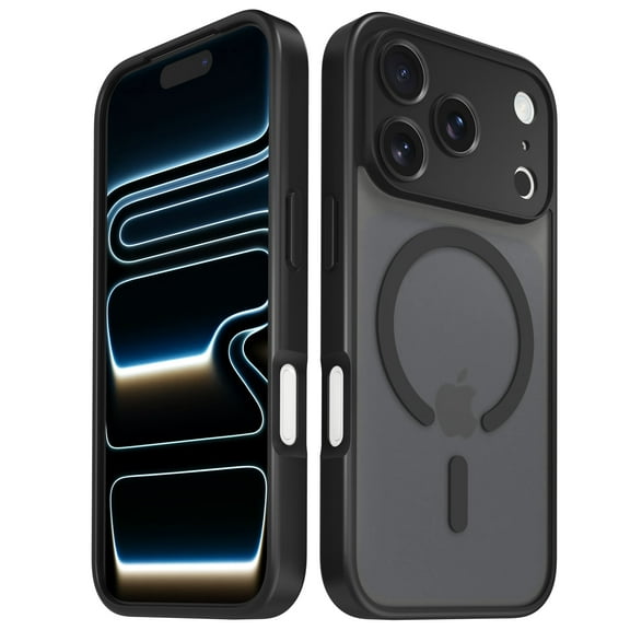 Vena For Apple iPhone 17 Pro Max Case Magsafe, Magnetic Shockproof Translucent Back Slim Protective Phone Case, Black