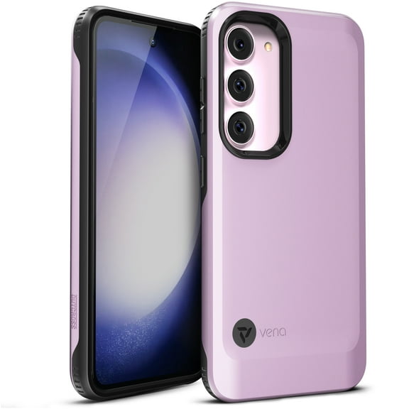 Vena Outcross for Samsung Galaxy S23 Case (2023), Military Grade Drop Protection, Dual Layer Phone Case - Lavender Purple/Black