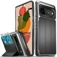 thumbnail image 1 of Vena Wallet Case Compatible with Google Pixel 6 Pro, vCommute (Military Grade Drop Protection) Flip Leather Cover Card Slot Holder with Kickstand (Space Gray), 1 of 8
