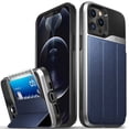 thumbnail image 1 of Vena iPhone 12 Pro Max Wallet Case, vCommute (Military Grade Drop Protection) Flip Leather Cover Card Slot Holder with Kickstand, Designed for iPhone 12 Pro Max - Silver, 1 of 9