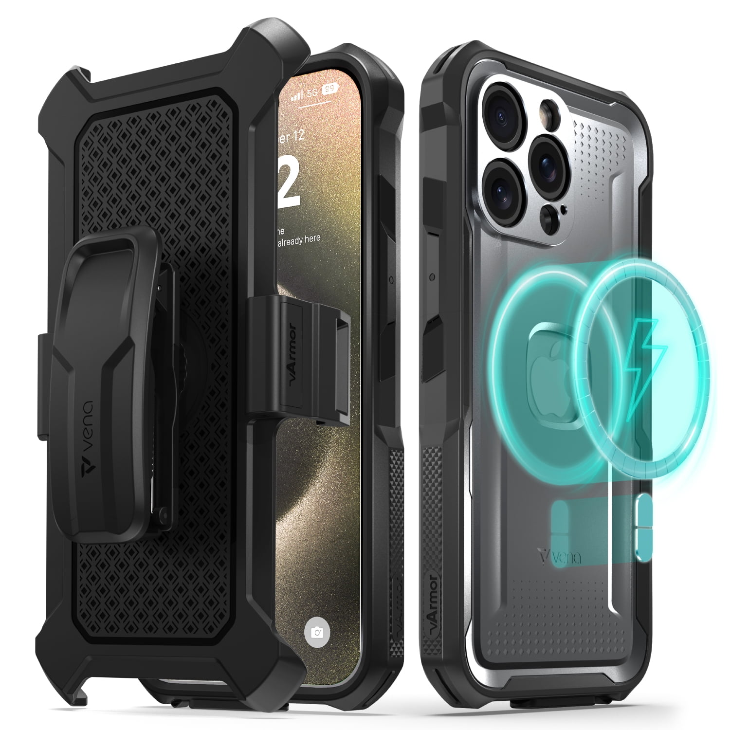 Vena vArmor Rugged Case for Apple iPhone 15 Pro Max (6.7"), (Military Grade Drop Protection