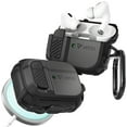 thumbnail image 1 of Vena vArmor Rugged Case Compatible with Apple AirPods Pro 2, (Secure Lock Mechanism) Heavy Duty Full Body Shockproof Protection Cover with Carabiner for AirPods Pro 2nd Generation - Black/Space Gray, 1 of 3