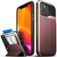 thumbnail image 1 of Vena vCommute Wallet Case Compatible with Apple iPhone 11 Pro (5.8"-inch 2019), (Military Grade Drop Protection) Flip Leather Cover Card Slot Holder with Kickstand - Rose Gold, 1 of 8