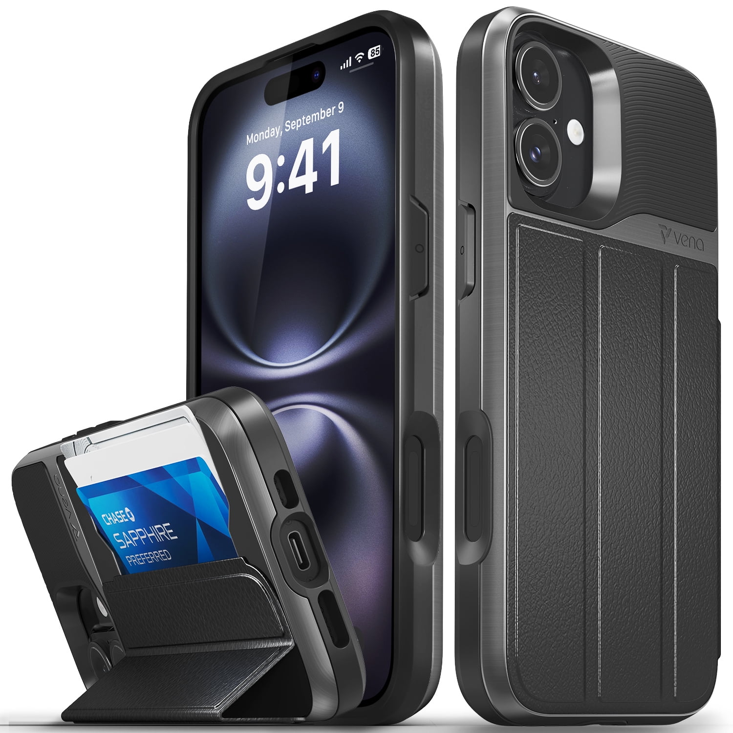 Vena vCommute Wallet Case Compatible with Apple iPhone 16 Plus (6.7"), (Military Grade Drop Protection) Flip Leather Cover Card Slot Holder with ... Vena vCommute Wallet Case Compatible with Apple iPhone 16 Plus (6.7"), (Military Grade Drop Protection) Flip Leather Cover Card Slot Holder with ...