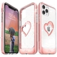 thumbnail image 1 of Vena vLove Glitter Clear Case Compatible with Apple iPhone 11 Pro (5.8"-inch 2019), Heart Shape (CornerGuard Protection) Dual Layer Slim Hybrid Clear Bumper Case Cover - Rose Gold, 1 of 9