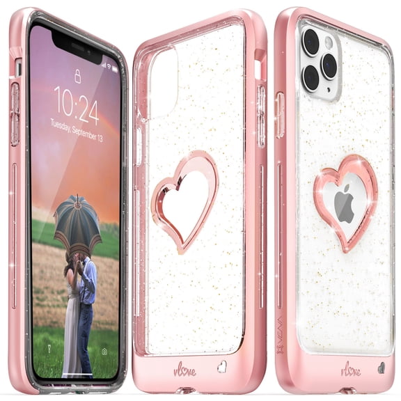 Vena vLove Glitter Clear Case For Apple iPhone 11 Pro Max CornerGuard Protection Dual Layer Slim Hybrid Bumper Cover