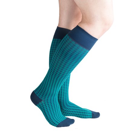 VenaCouture Mens 15-20 mmHg Compression Socks, Bold Houndstooth Pattern