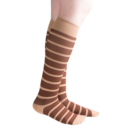 VenaCouture Womens 15-20 mmHg Compression Socks, Bold Candy Stripe Pattern