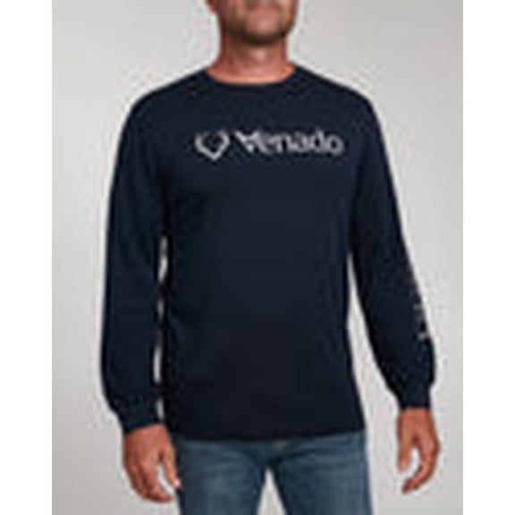 Venado Brand Mens Graphic Tees – Long Sleeve Flex T-Shirt – Soft Cotton Blend (Navy, Large)