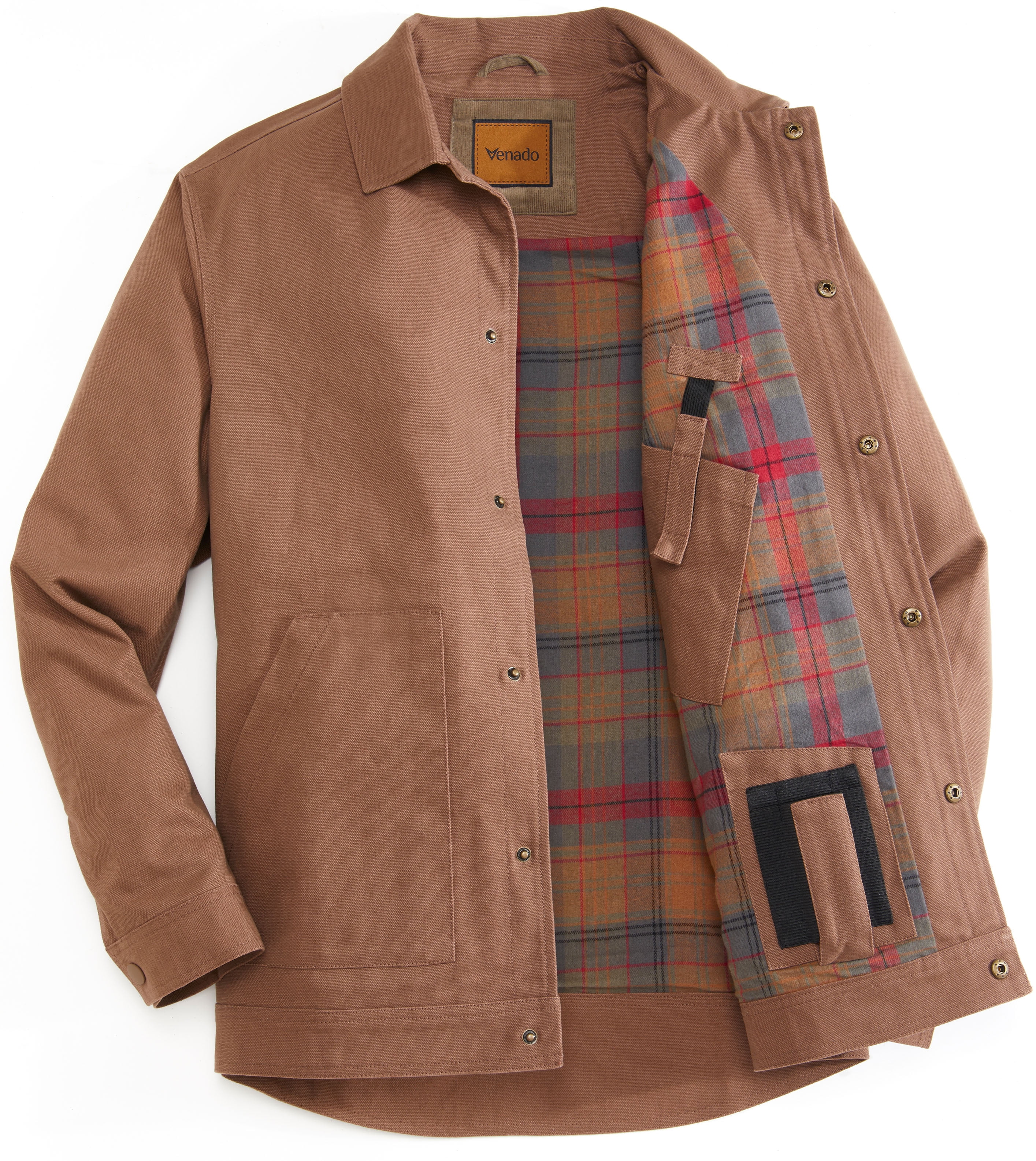 Venado Flannel Lined Shirt Jacket for Men Heavy Duty Canvas