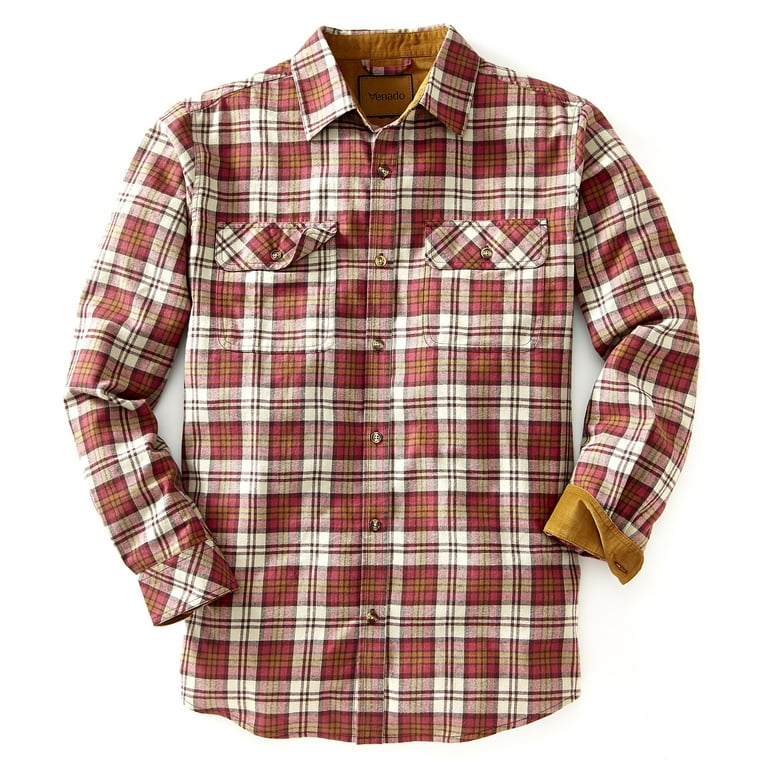 Venado Flannel Shirt for Men - Men's Plaid Shirt with Full